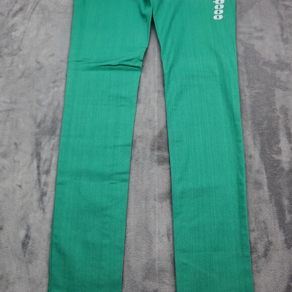 E Line Pants Womens 5 Green Flat Front Button Pocket Mid Rise Straight Jeans - Picture 16 of 16